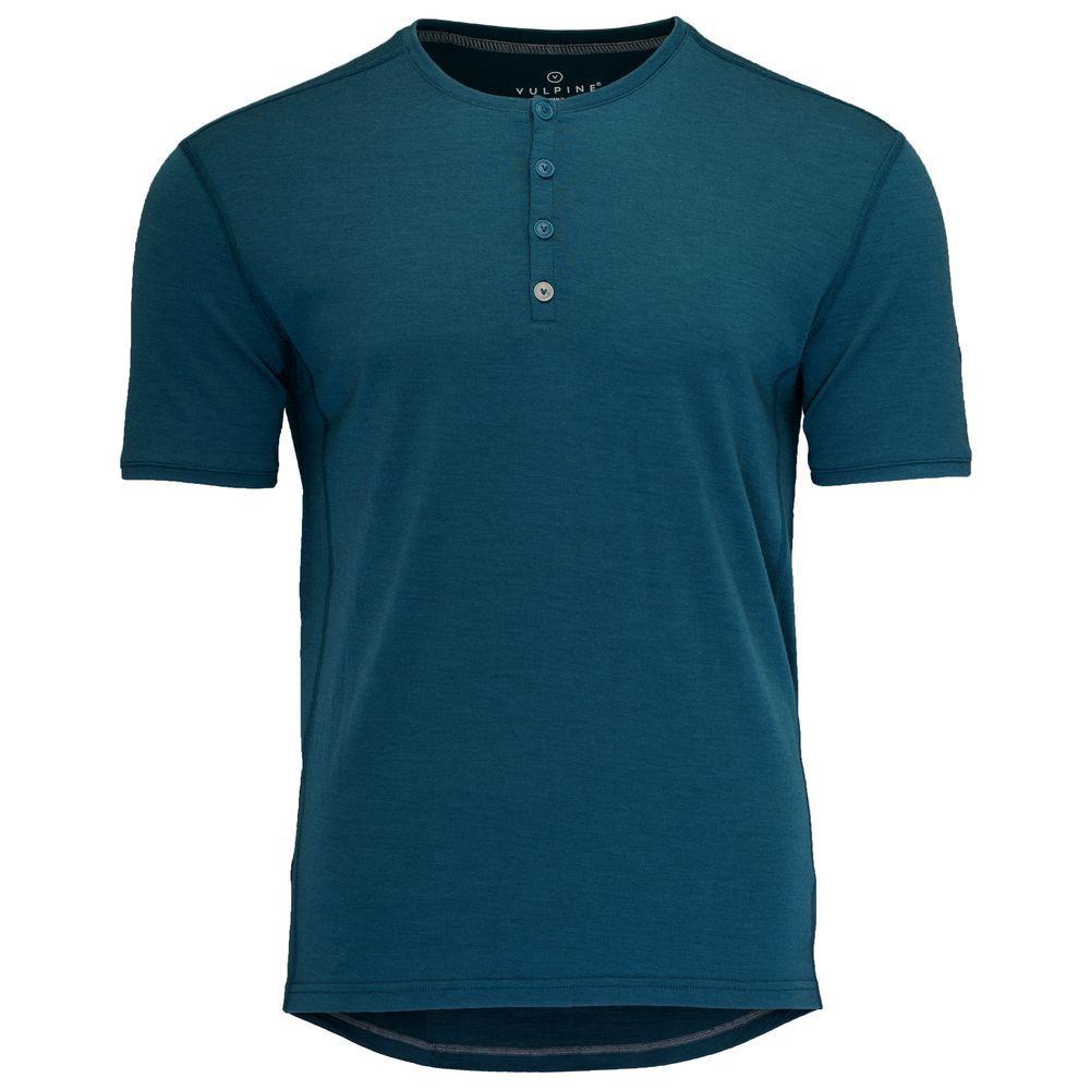 Mens Merino Henley (Petrol) Vulpine