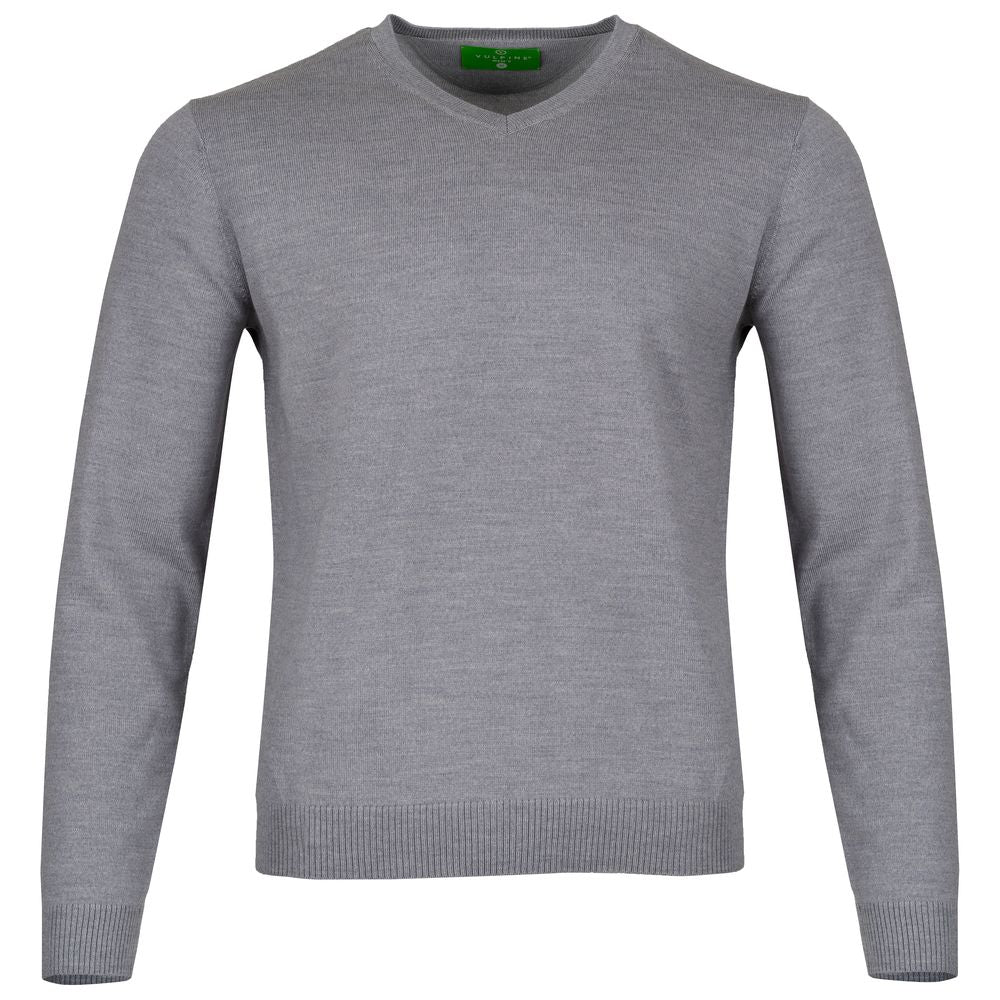 Vulpine | Mens Merino Lux V-Neck Sweatshirt (Grey Heather)