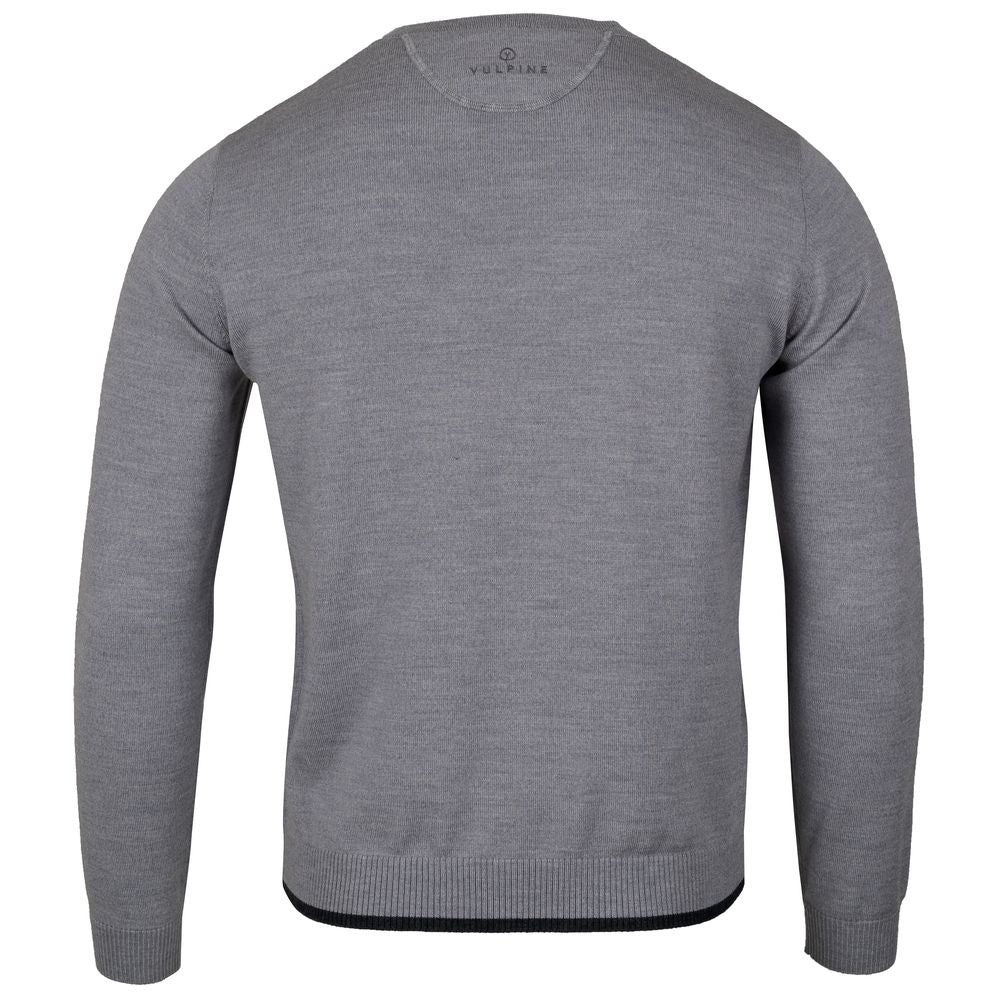 Vulpine | Mens Merino Lux V-Neck Sweatshirt (Grey Heather)