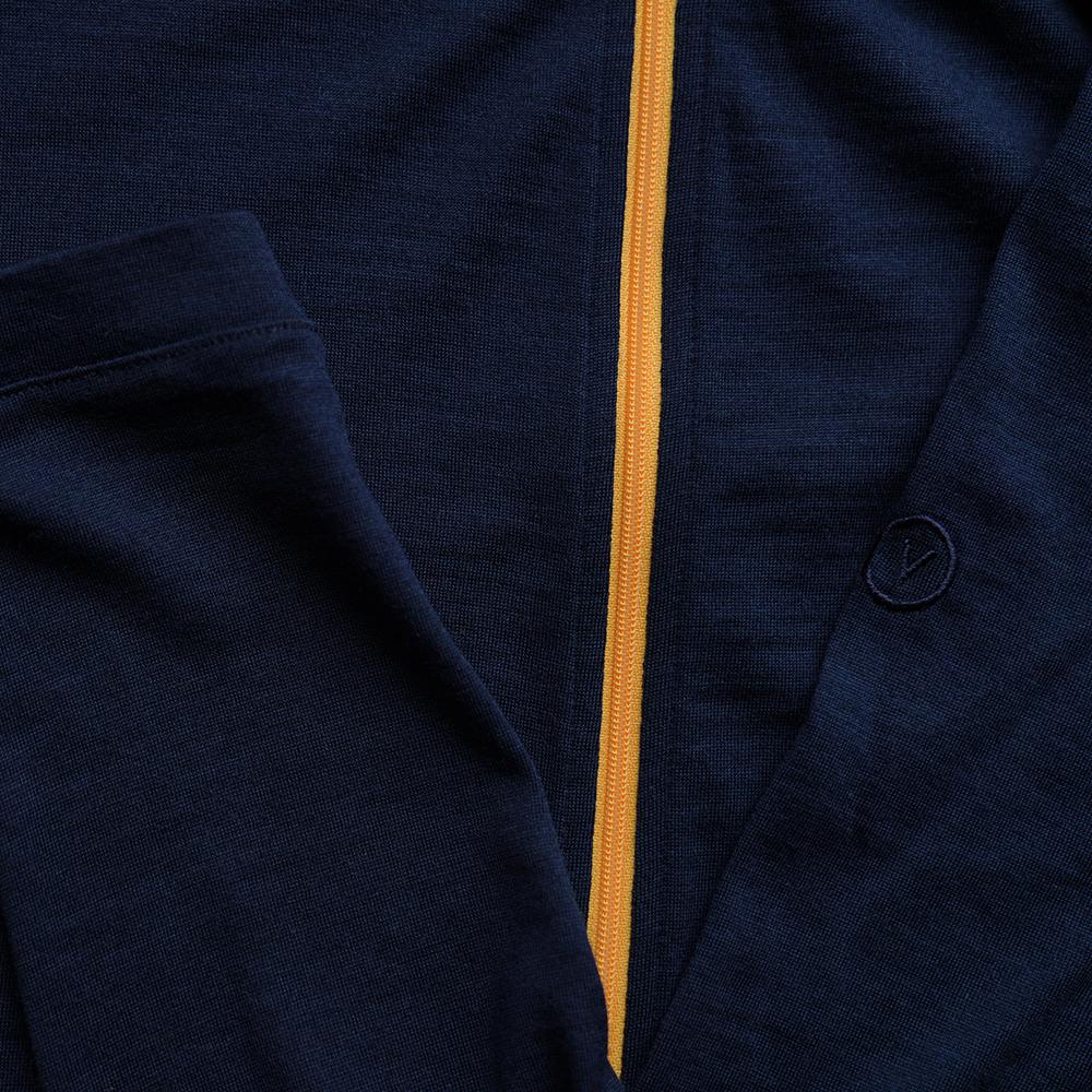 Vulpine | Mens Alpine Merino Blend Long Sleeve Jersey (Classic Navy/Yellow)