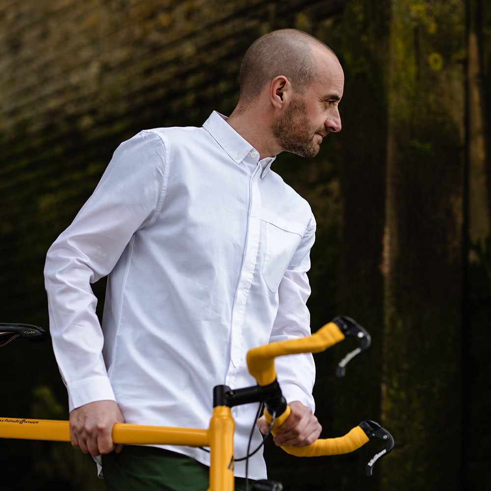 Vulpine Mens Brixton Cotton Shirt (White) - Main Image