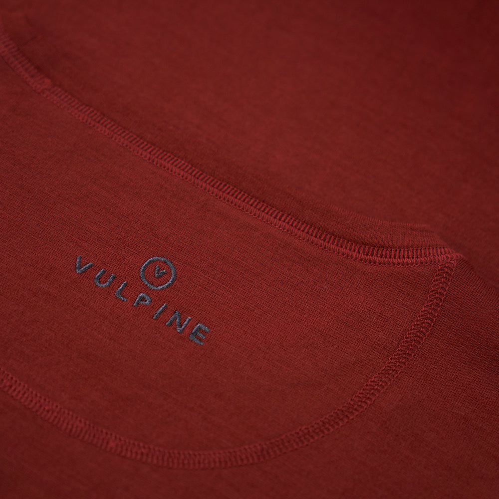 Vulpine | Mens Merino Long Sleeve Crew (Rust)