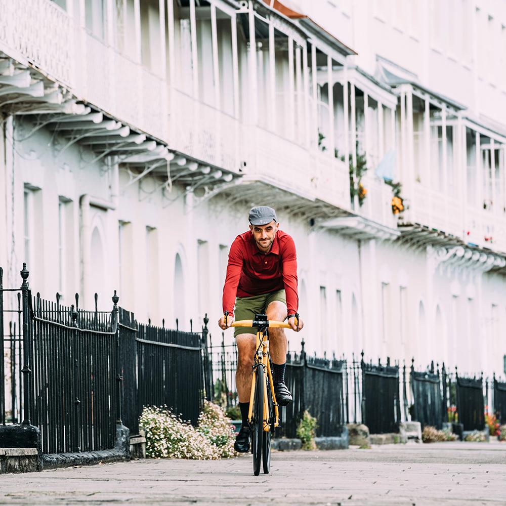 Vulpine | Mens Merino Long Sleeve Polo (Biking Red)