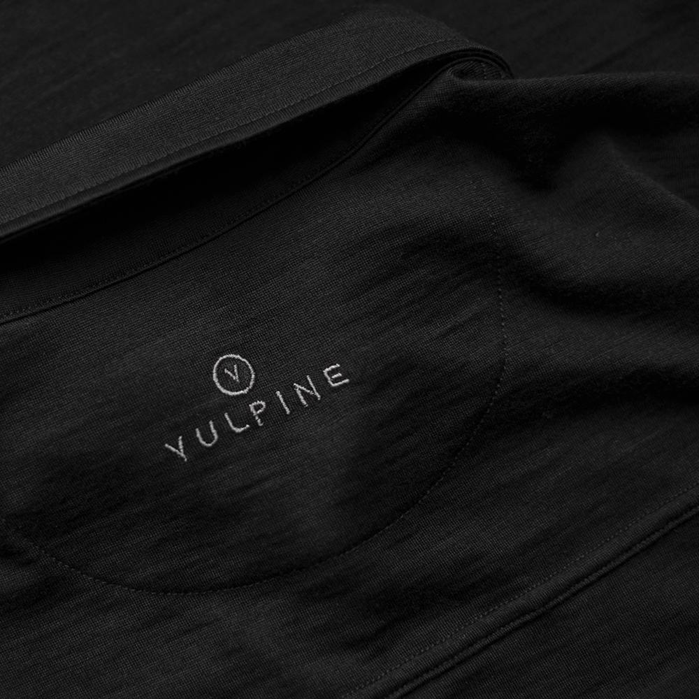 Vulpine | Mens Merino Long Sleeve Polo (Black)