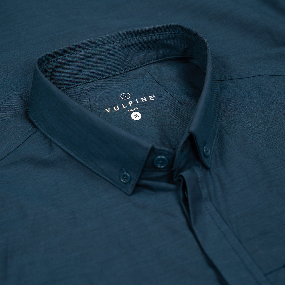 Vulpine | Mens Vauxhall Cotton/Merino Shirt (Petrol)