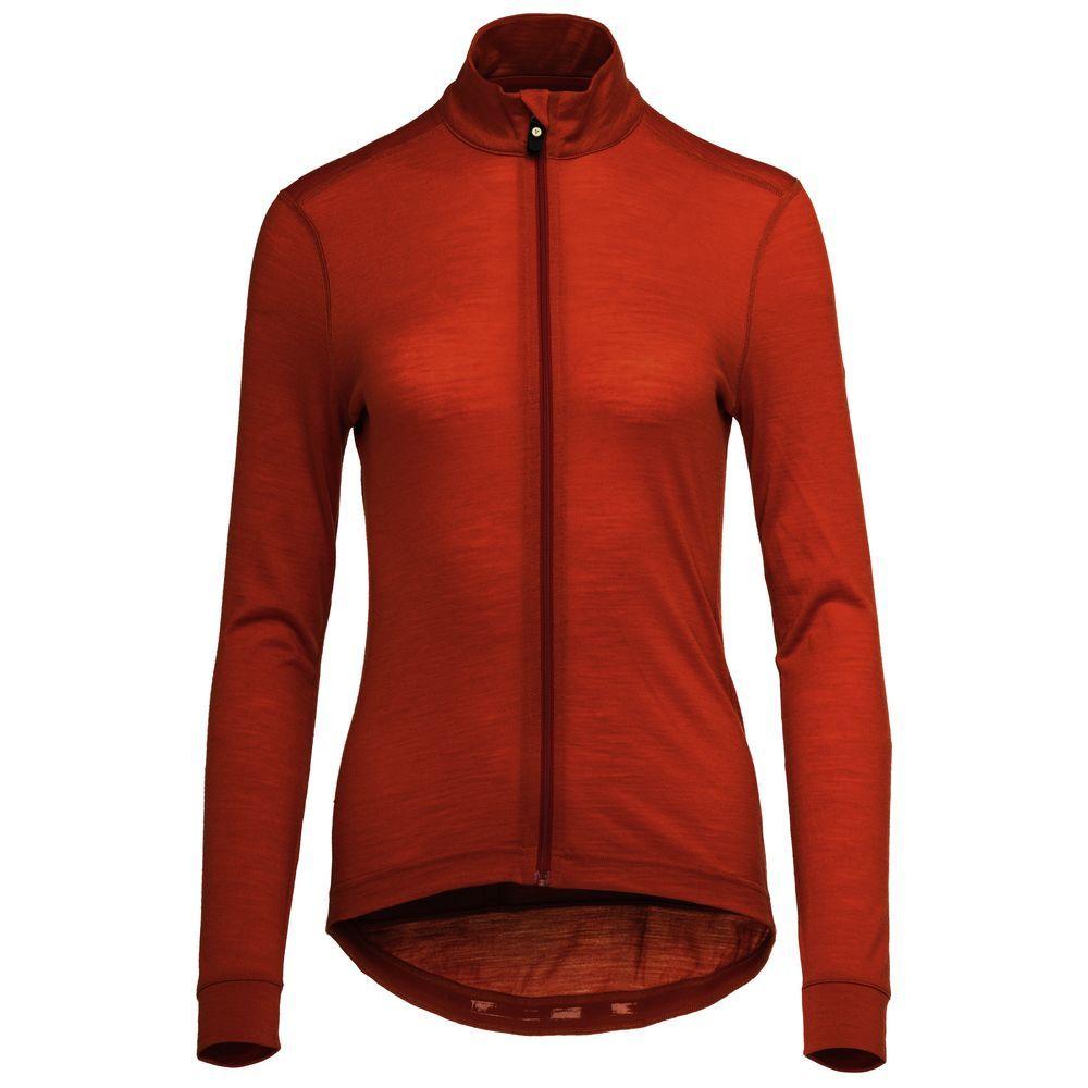 Vulpine | Womens Alpine Merino Blend Long Sleeve Jersey (Burnt Orange/Biking Red)